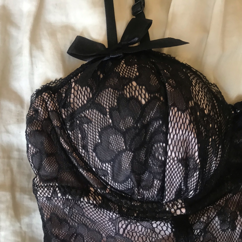 Black + Pink Lace Babydoll - NWOT - Picture 3 of 10